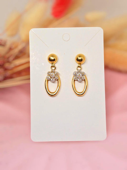 Vintage 1970's 18k 750 Solid Yellow Gold Pearl Earrings - Italian Hallmarks