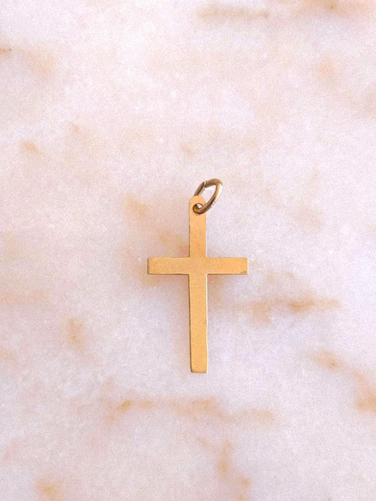 Vintage 10k Gold Cross Pendant Charm