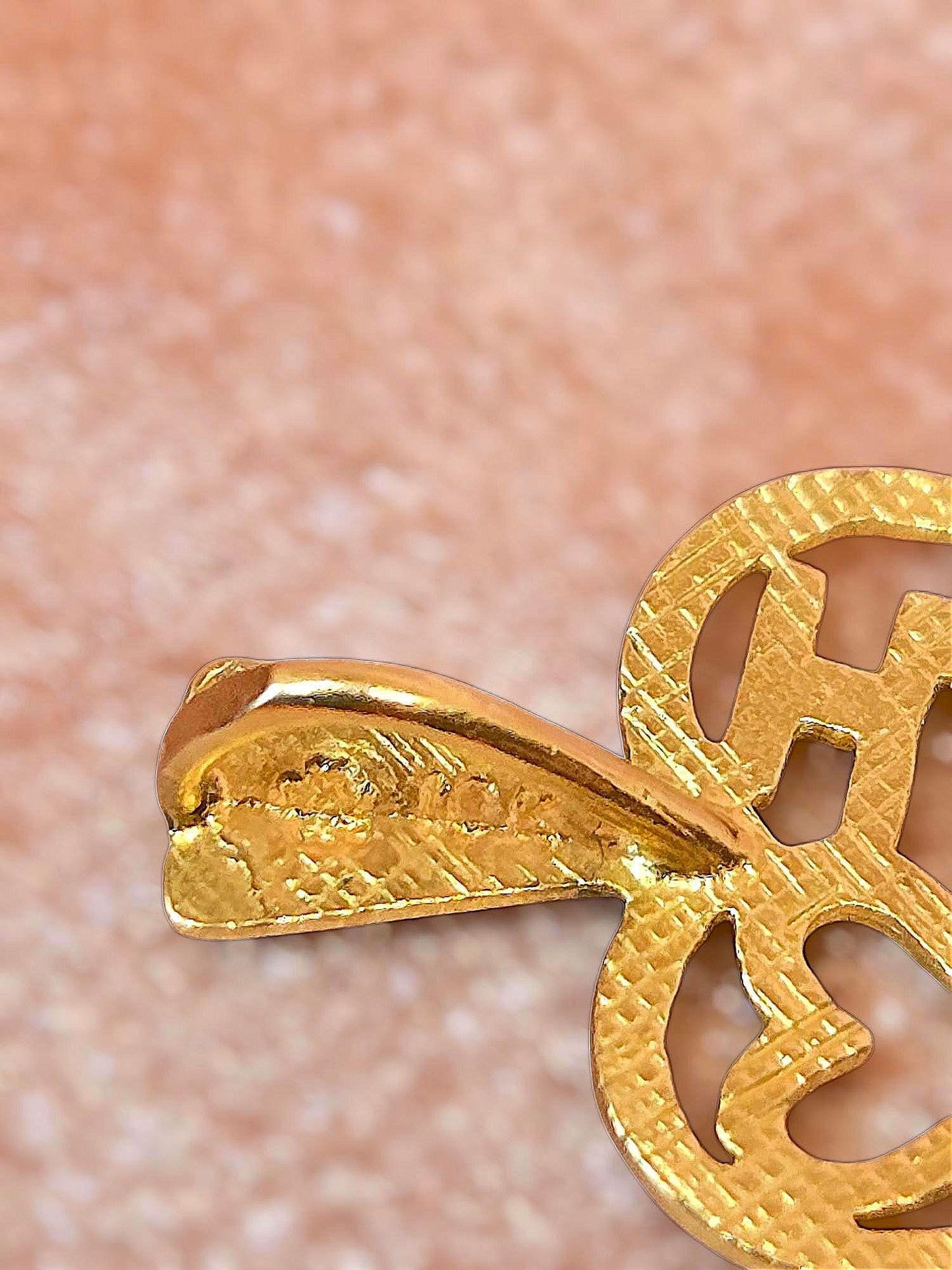 Vintage 10k Gold I Love You Heart Pendant Charm