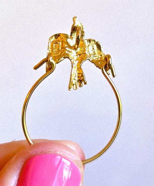 Vintage 10k Gold Bird 'Charm Holder' Pendant