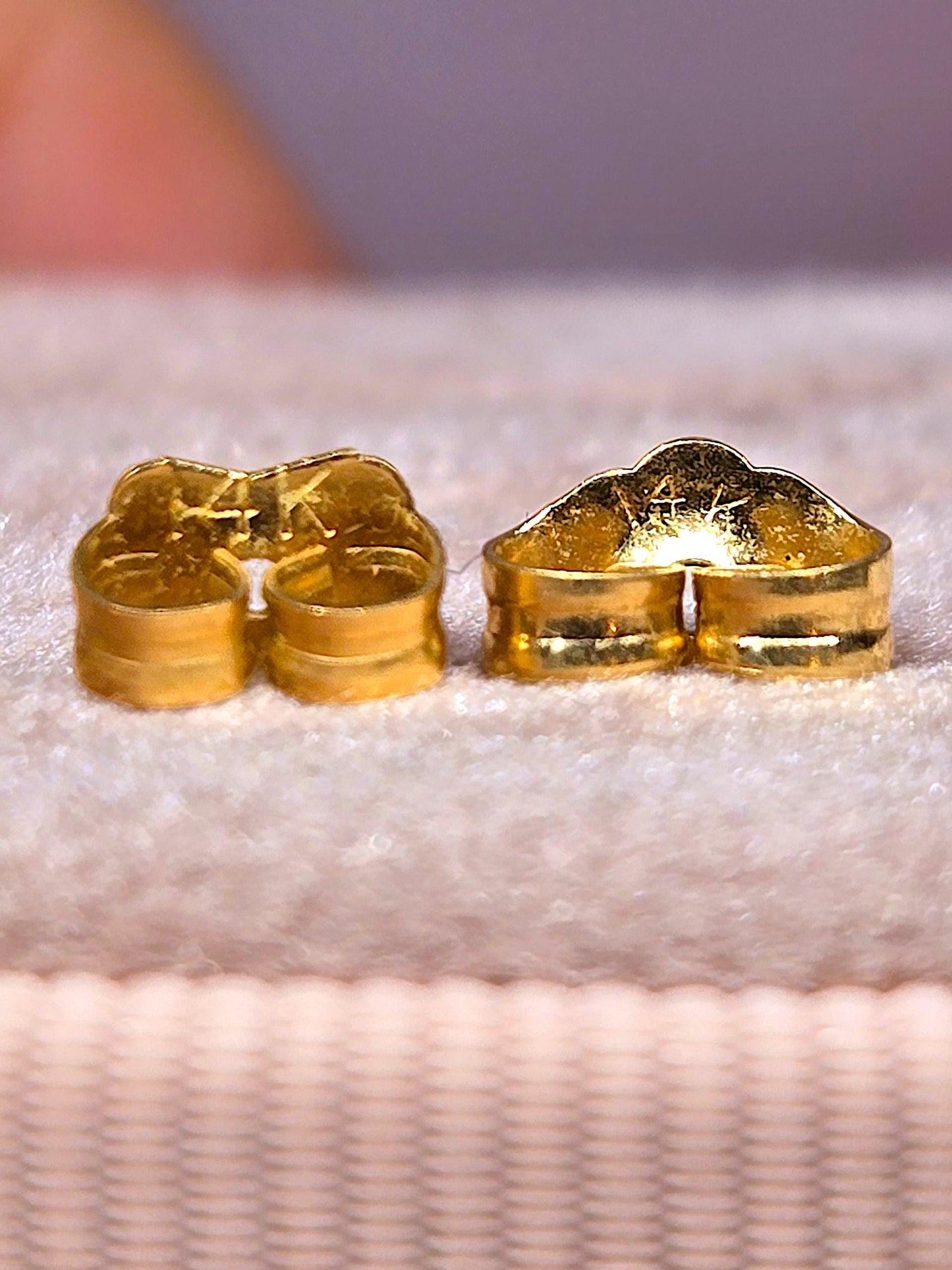 Vintage 10k Gold 1960s Sapphire Starburst Stud Earrings