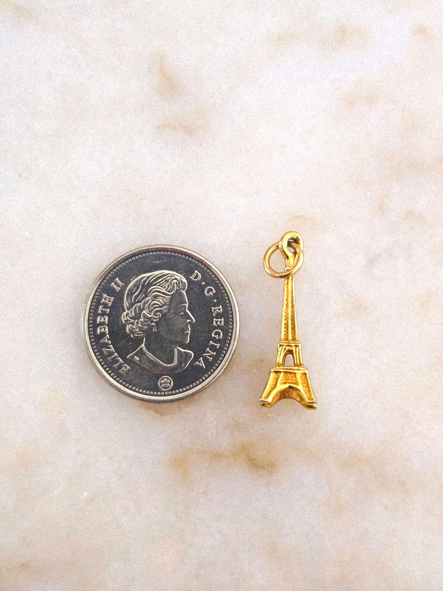 Vintage 9k Gold Paris Eiffel Tower Charm Pendant