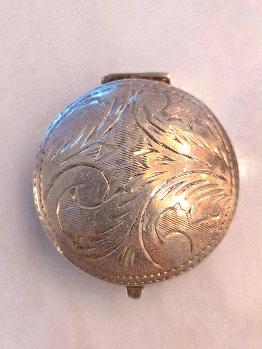 Vintage 1960s Shaped Sterling Silver 925 Trinket Box - Keepsake Jewelry Box