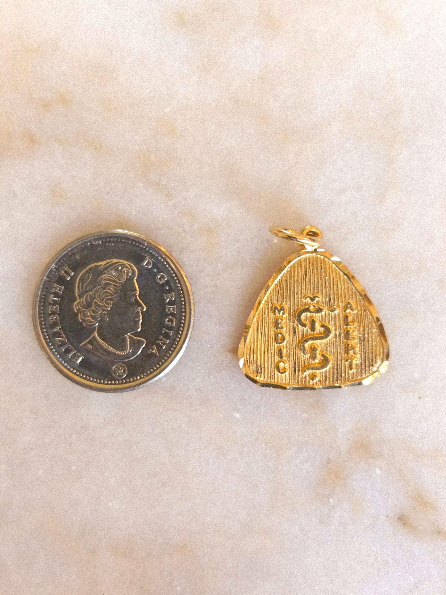 Vintage 10k Medic Alert Pendant Charm - Italian Hallmarks