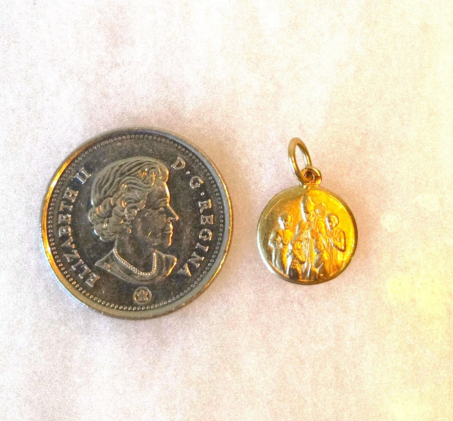 Vintage 10k Gold Pope Pendant Charm - Baptismal, Religious