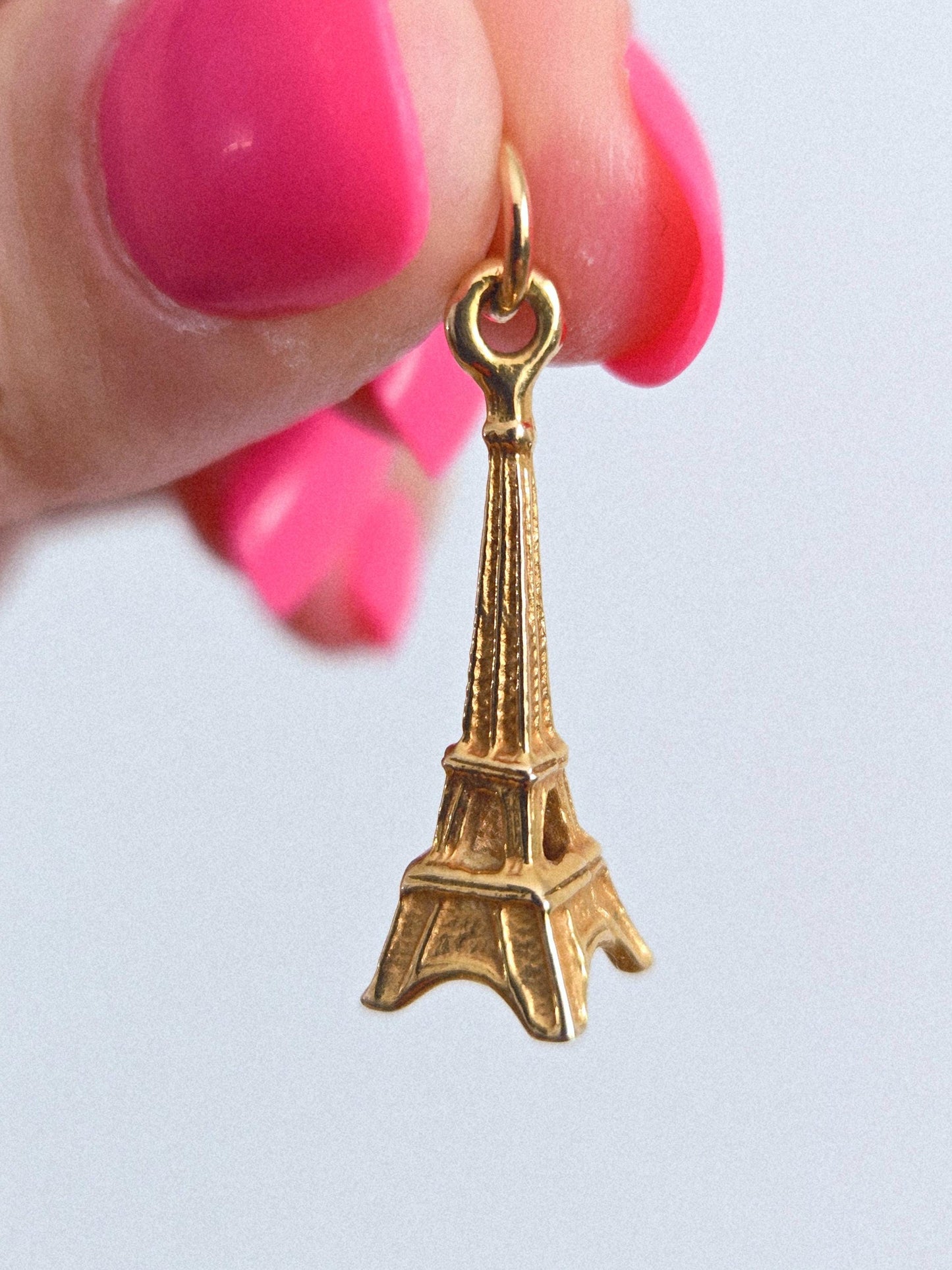 Vintage 9k Gold Paris Eiffel Tower Charm Pendant