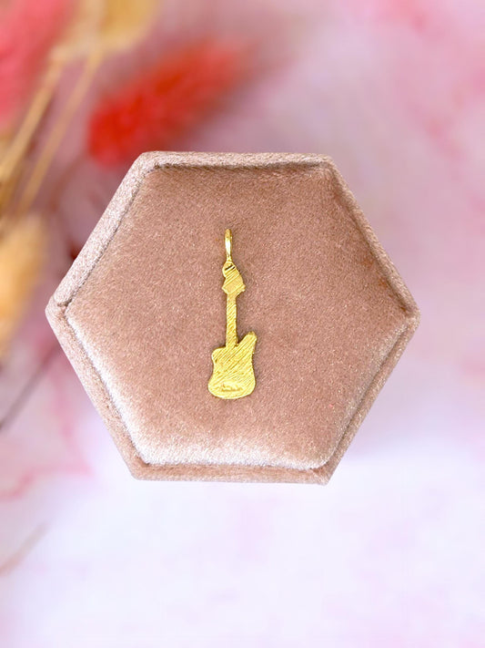 Vintage 10k Gold Electric Guitar Pendant Charm