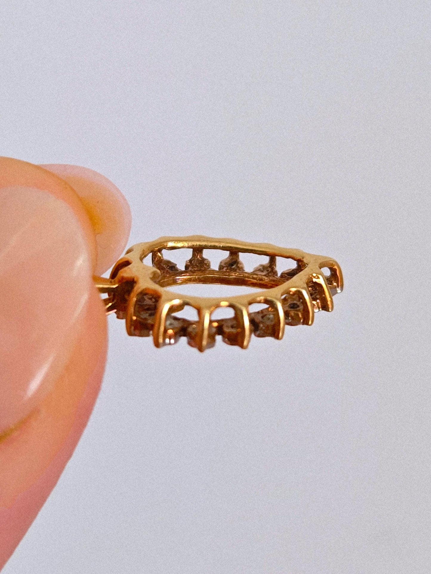 Vintage 10k Gold Diamond Heart Pendant Charm