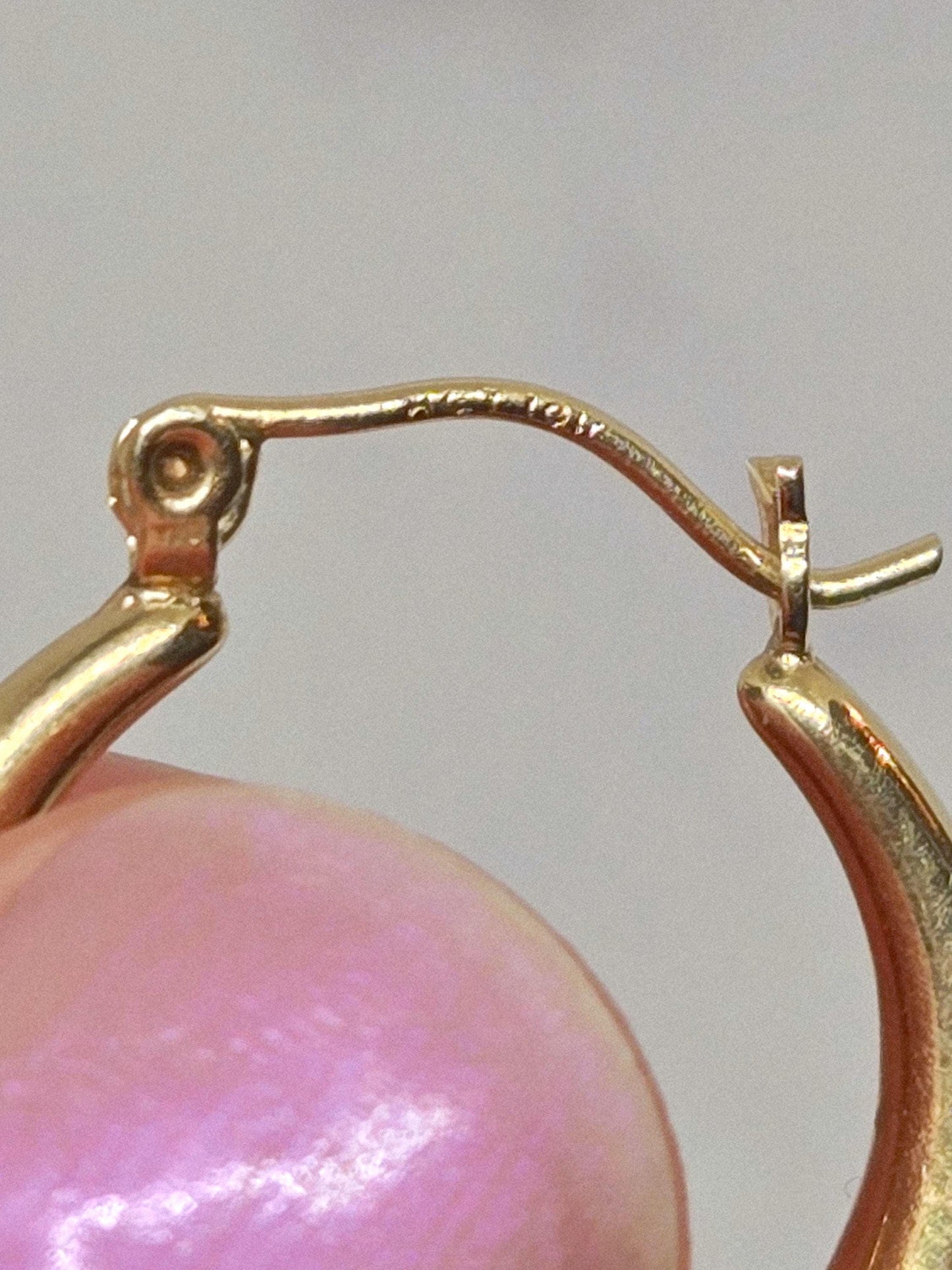 Vintage 10k Gold Hoop Earrings with Heart Detail