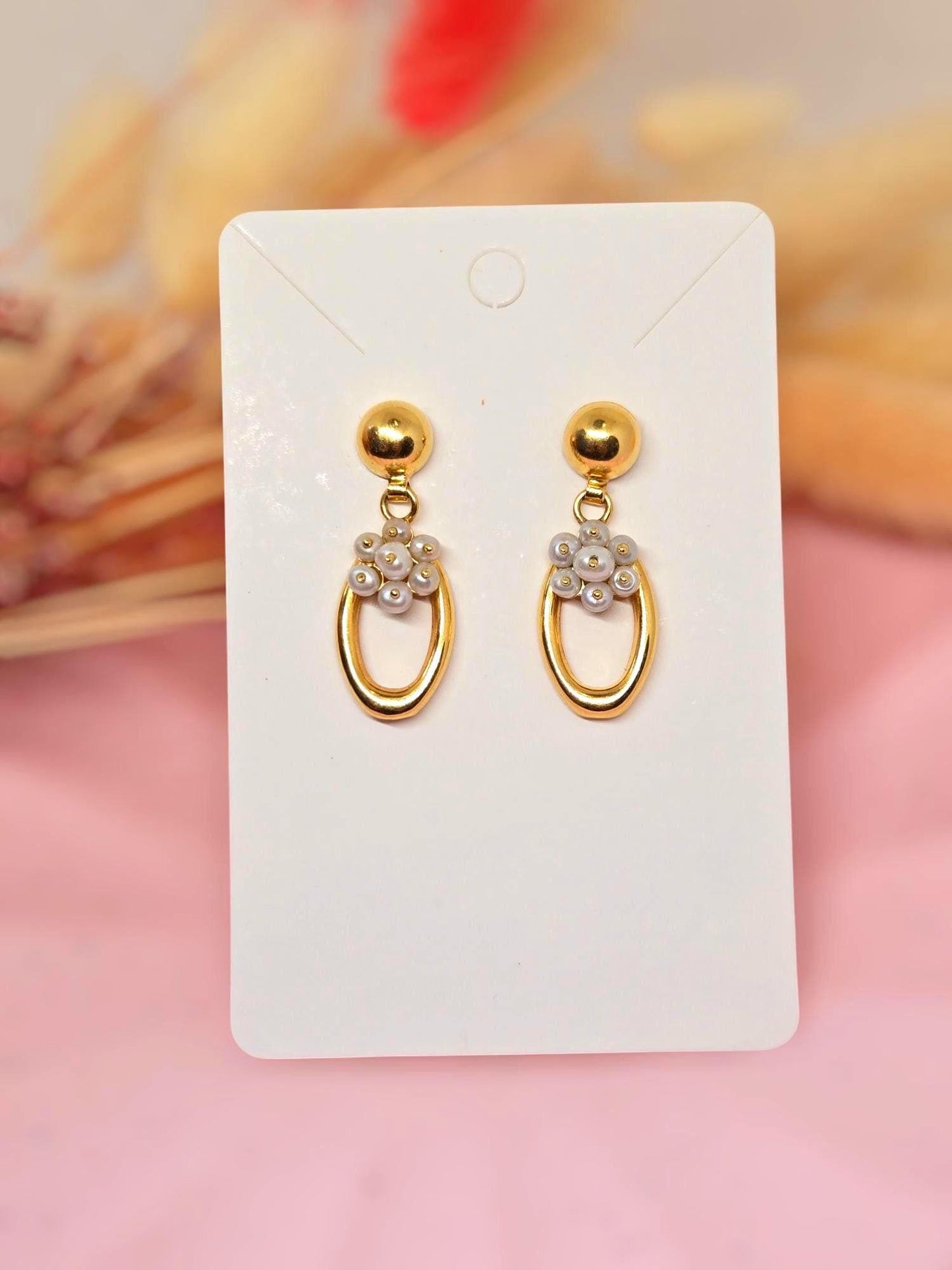 Vintage 1970's 18k 750 Solid Yellow Gold Pearl Earrings - Italian Hallmarks