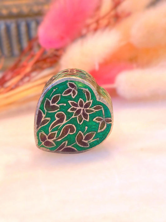 Vintage Heart Shaped Sterling Silver 925 Trinket Box - Keepsake Jewelry Box