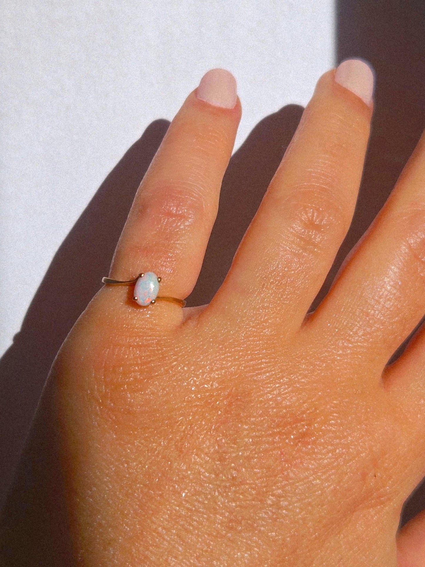 Vintage 10k Gold Opal Pinky Ring - Size 3.50