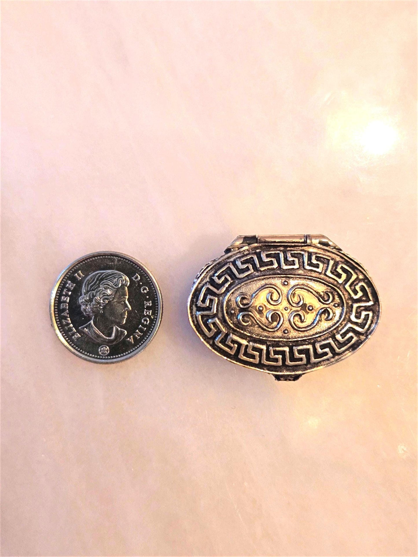 Vintage Greek Key Sterling Silver 925 Trinket Box - Keepsake Jewelry Box