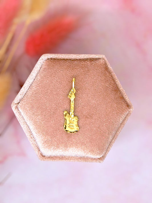 Vintage 10k Gold Electric Guitar Pendant Charm