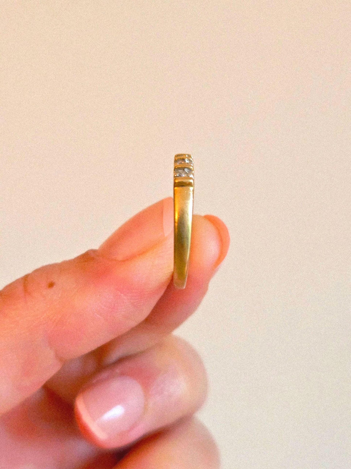Vintage 14k Gold Diamond Half Eternity Band - Size 6.25, 0.10ctw