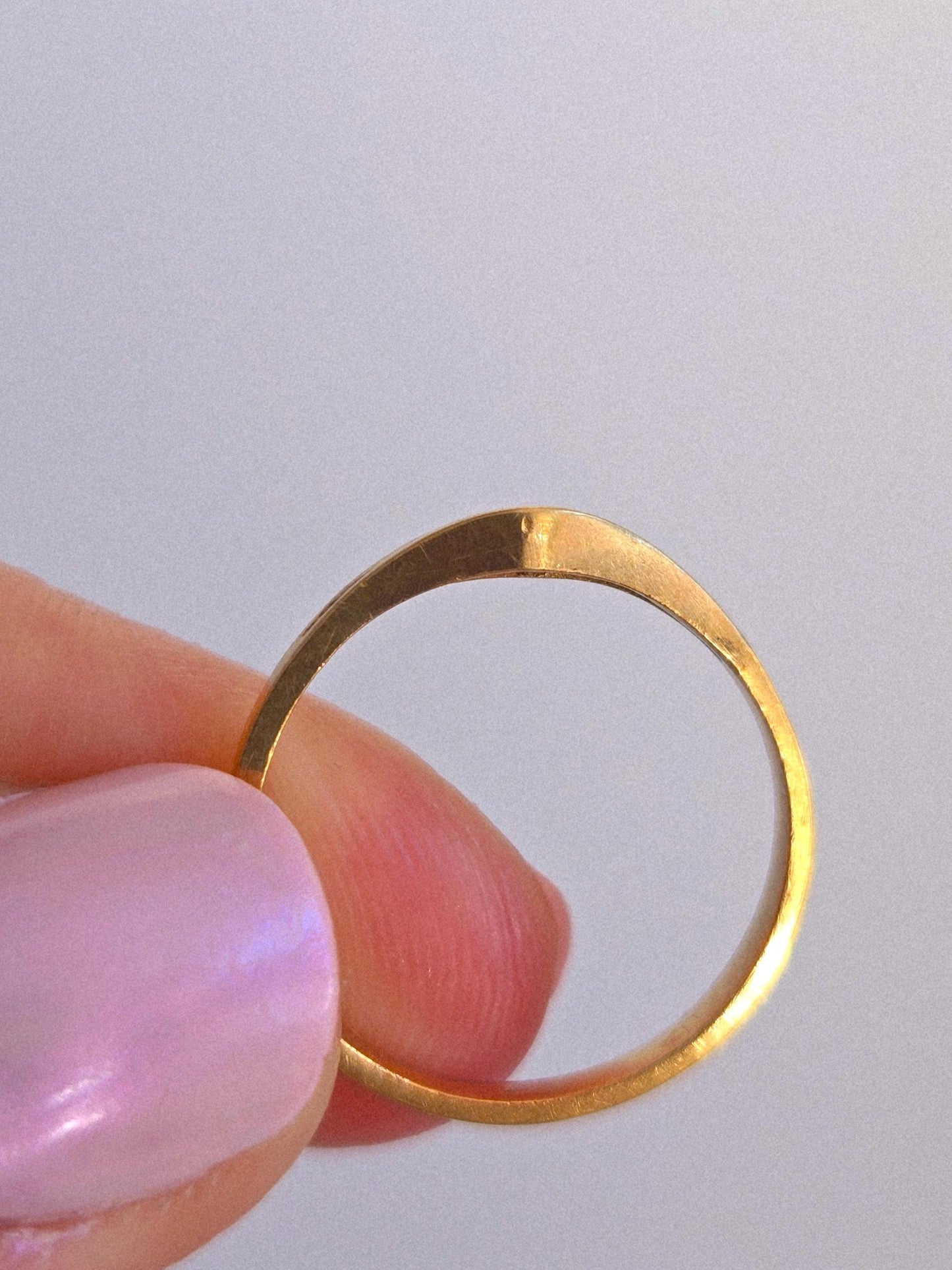 Vintage 10k Gold Curved V Chevron Ring - Size 6
