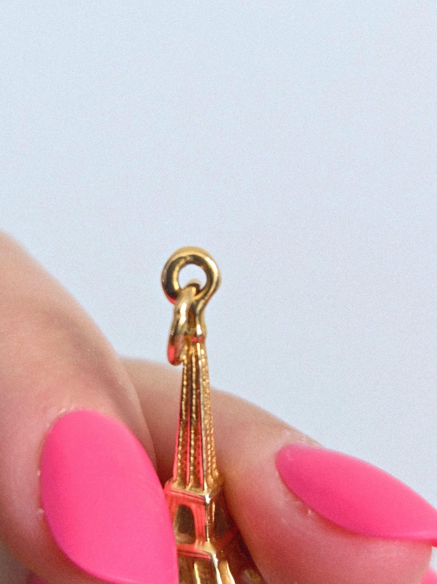 Vintage 9k Gold Paris Eiffel Tower Charm Pendant