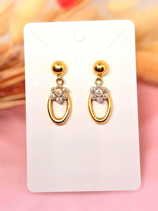 Vintage 1970's 18k 750 Solid Yellow Gold Pearl Earrings - Italian Hallmarks