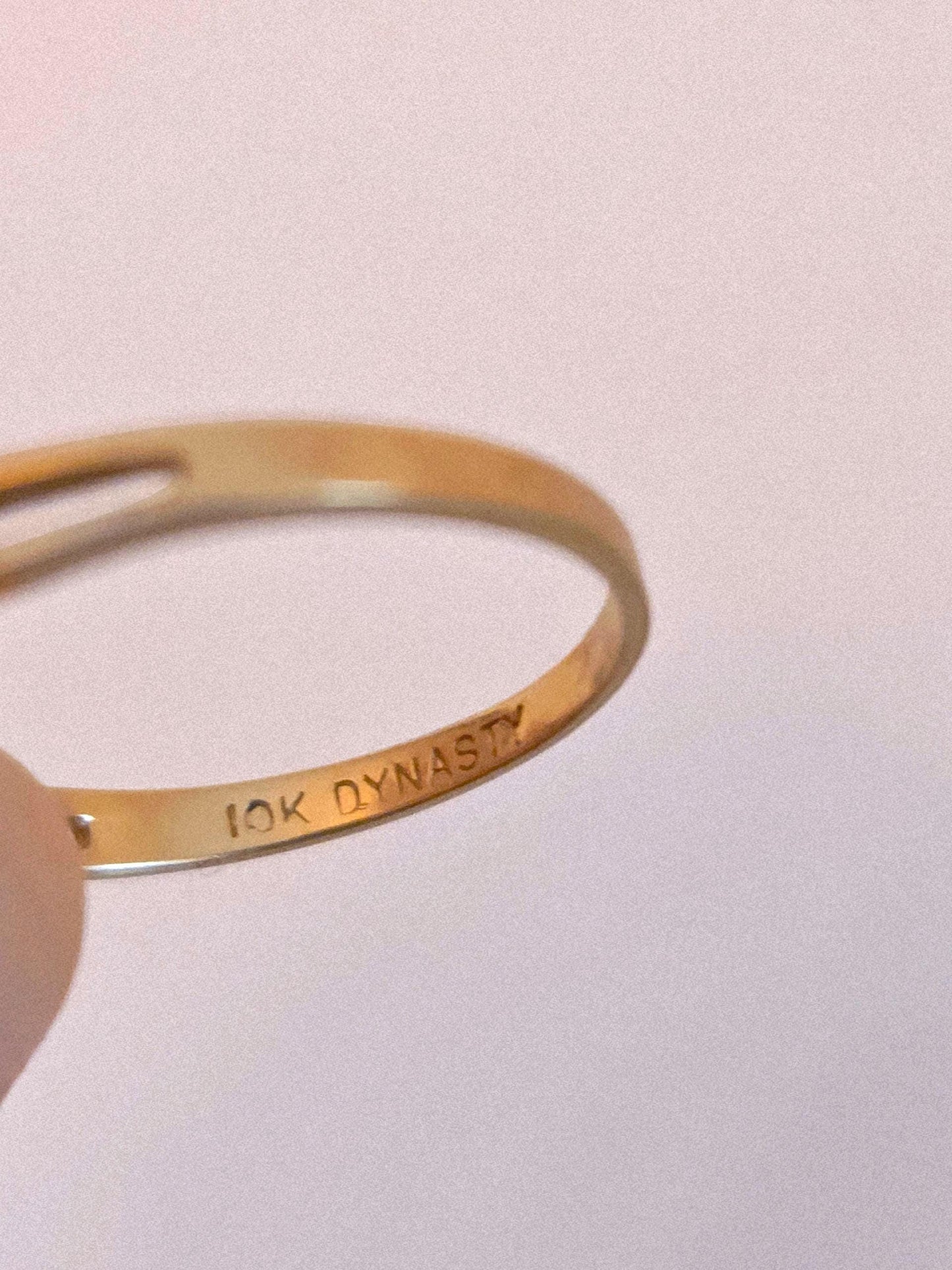 Vintage 10k Gold Open Heart Ring with Diamond - Size 6