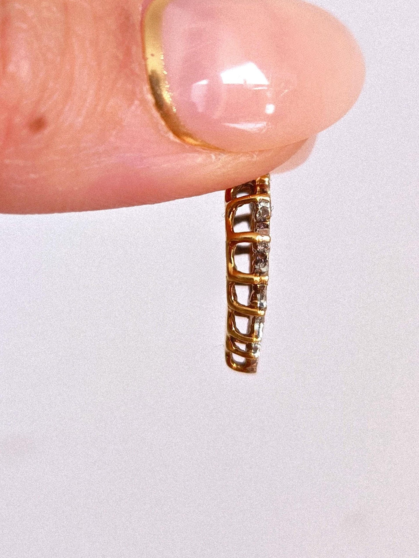 Vintage 10k Gold Diamond Heart Pendant Charm