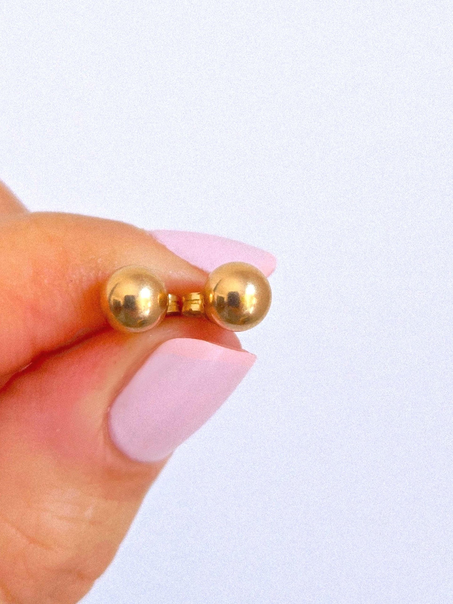 Vintage 10k Gold Circle Ball Stud Earrings