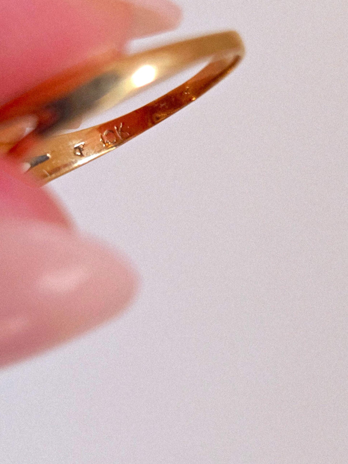 Vintage 10k Gold Heart Ring with Blue Sapphire - Size 5.5