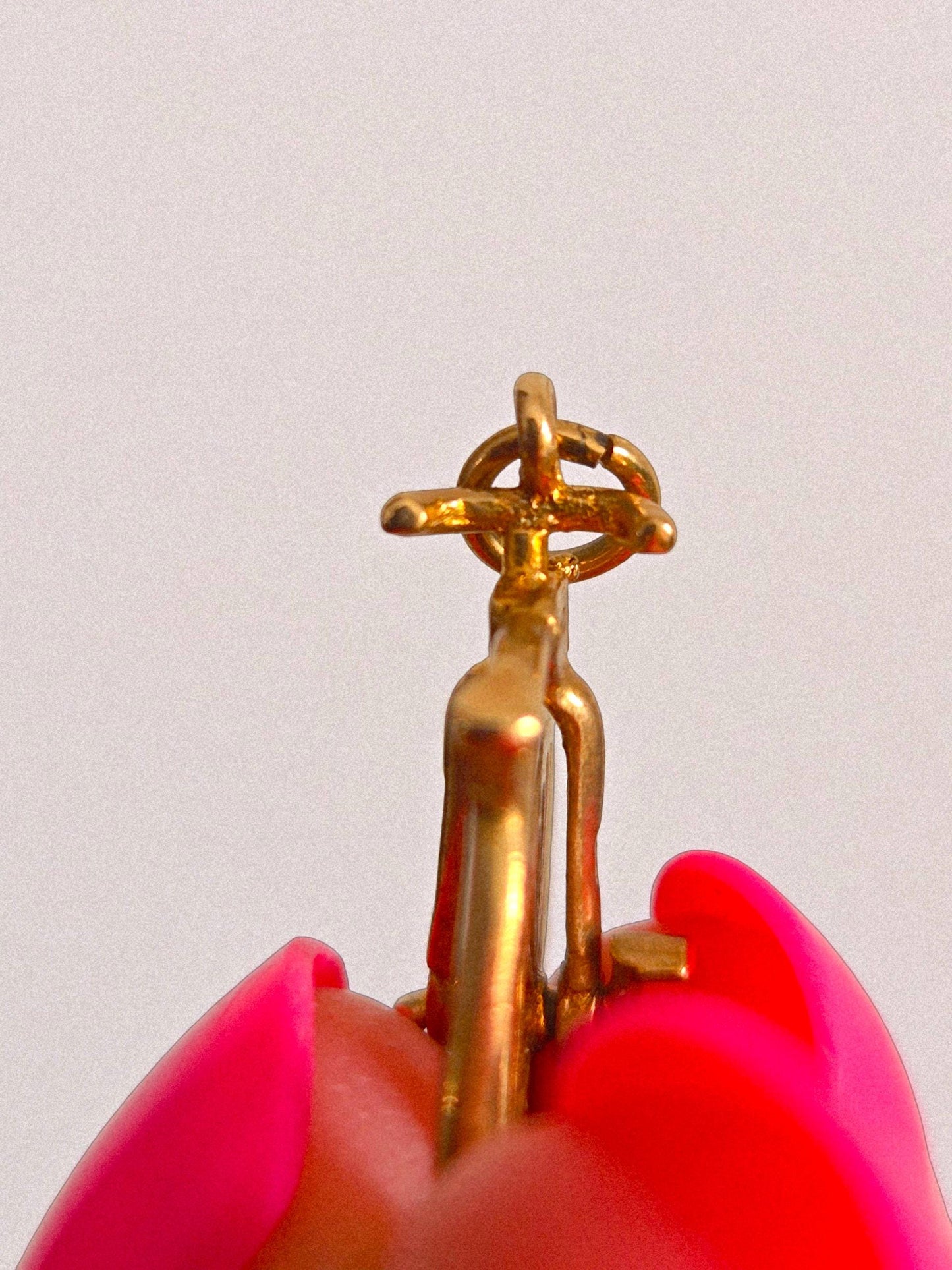 Vintage 9k Gold Penny Farthing Articulated Bicycle Charm Pendant 1966 - British Hallmarks