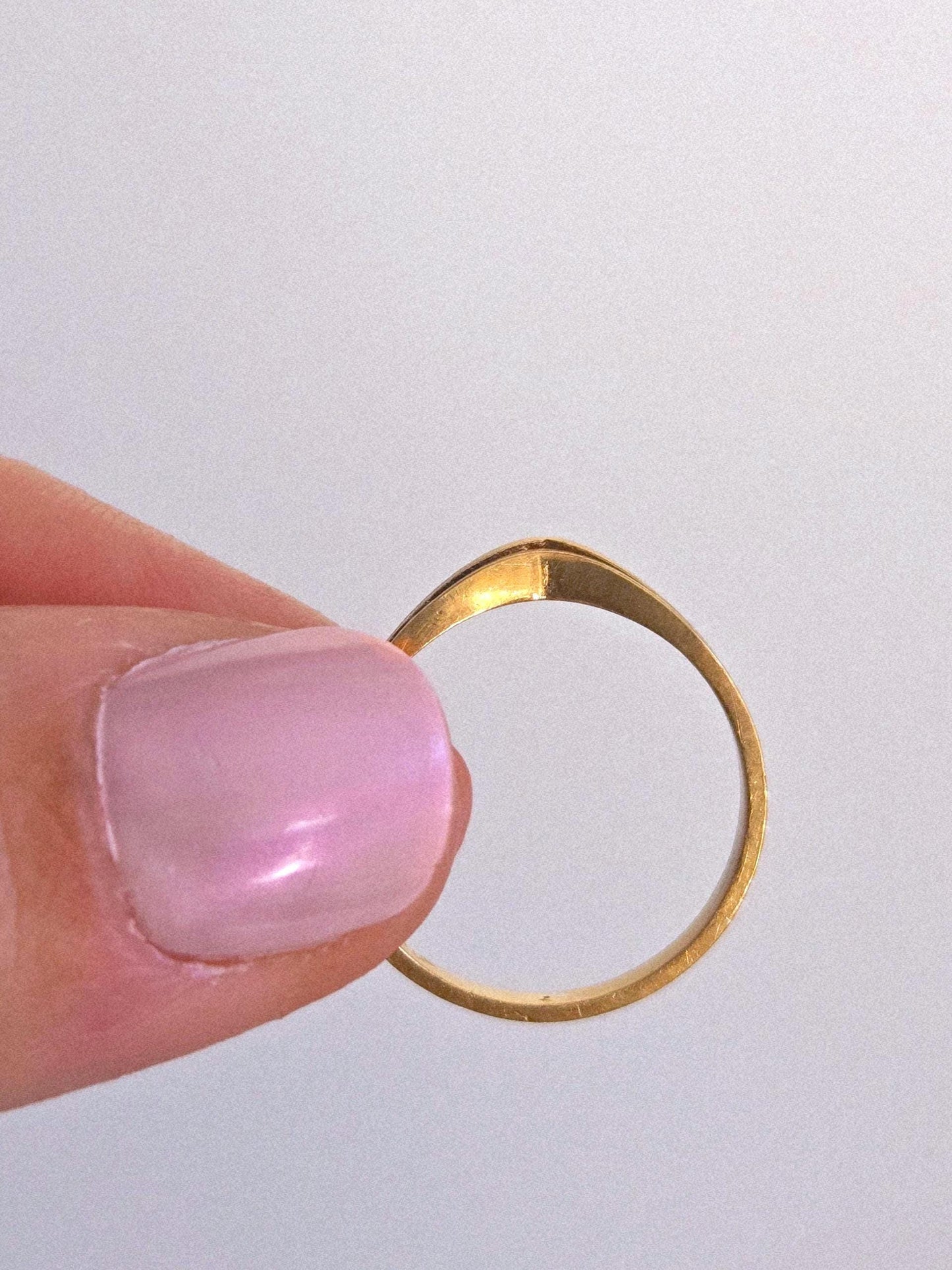 Vintage 10k Gold Curved V Chevron Ring - Size 6