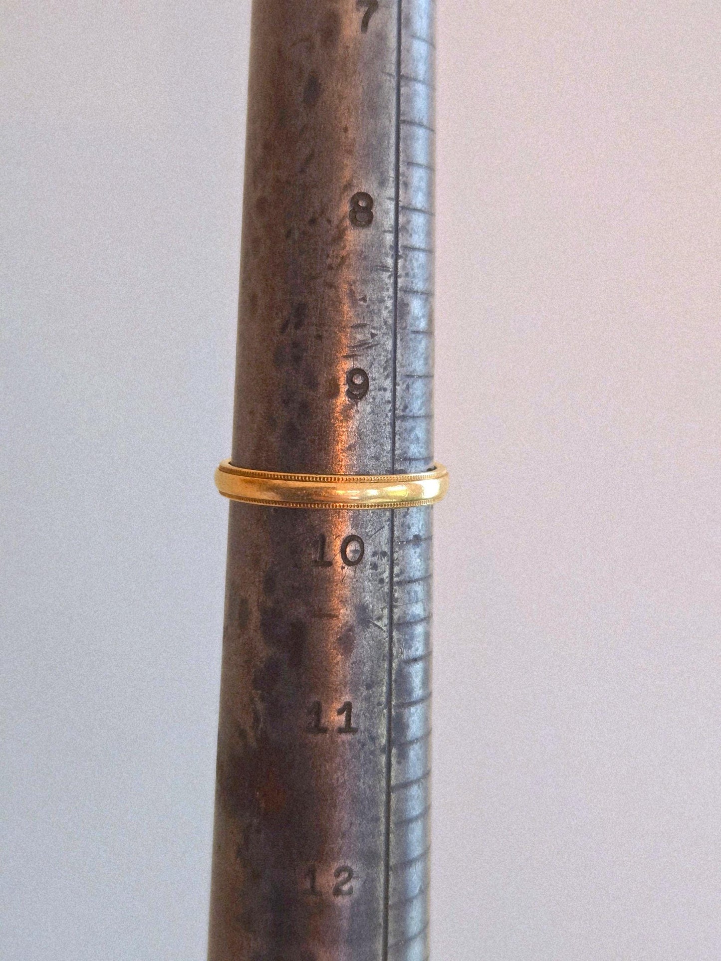 Vintage 10k Gold Milgrain Band Ring, Textured Edge - Size 9.75