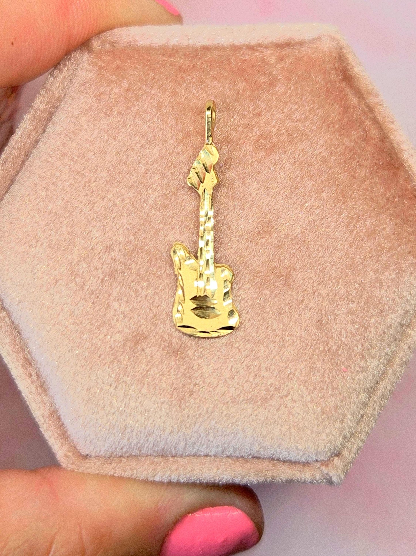 Vintage 10k Gold Electric Guitar Pendant Charm