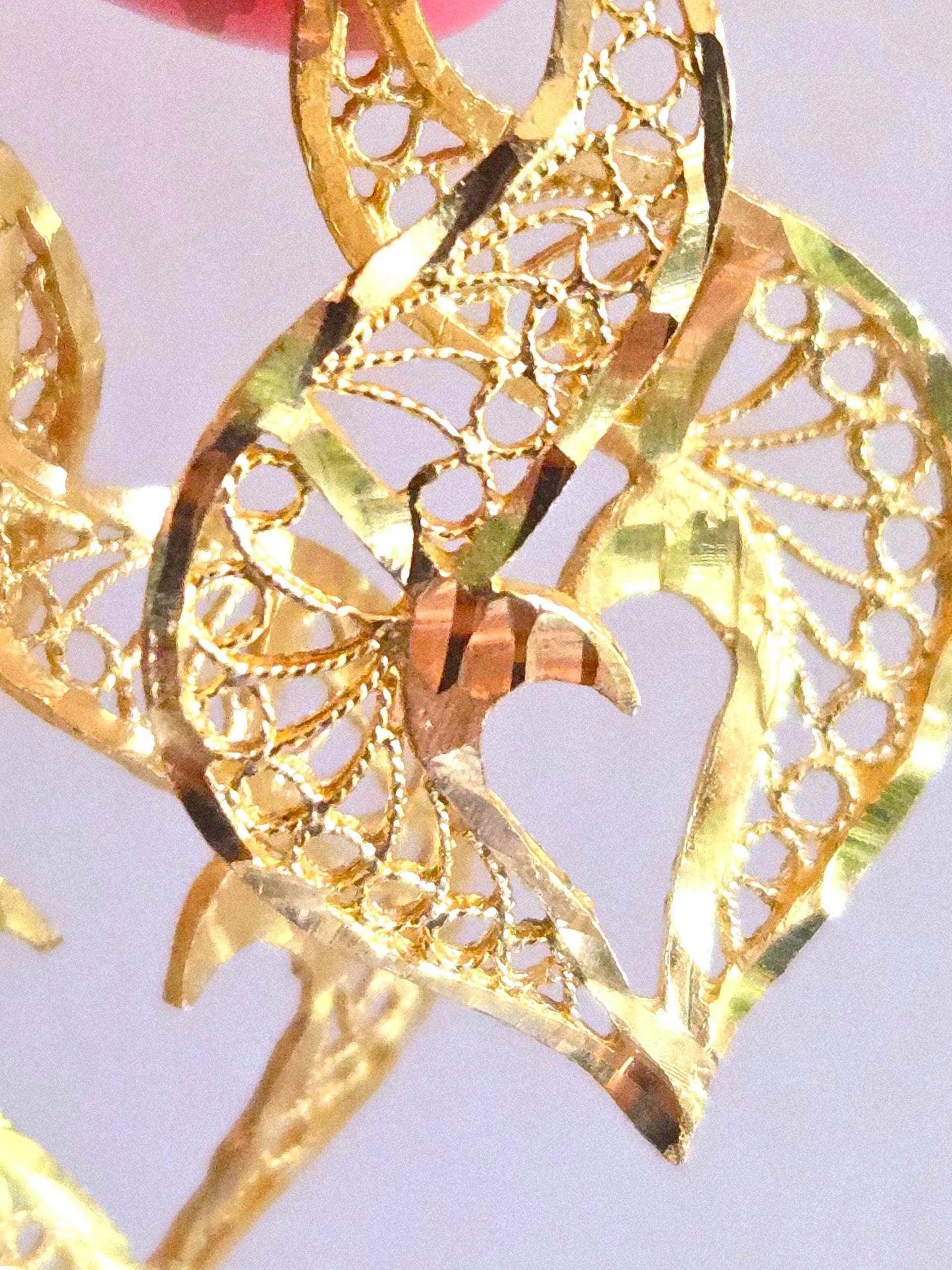 Vintage 14k Gold Filigree Dangle Earrings