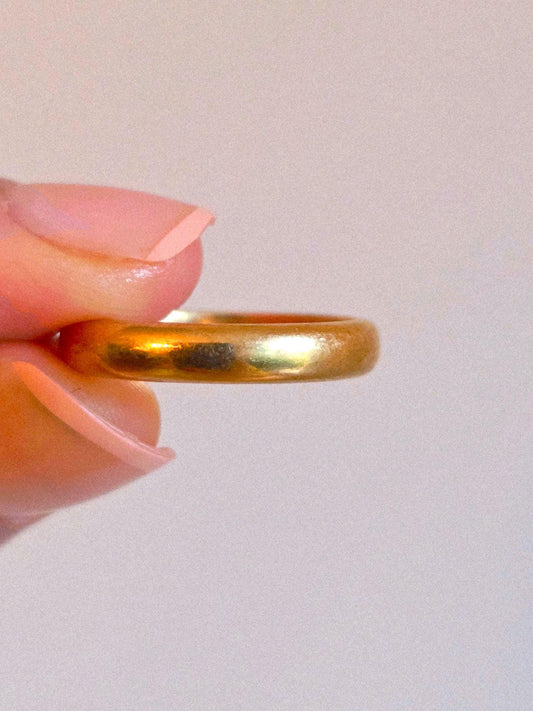 Vintage 14k Classic Gold Band Ring - Size 6.25