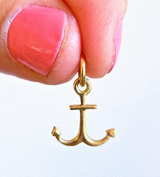 Vintage 10K Gold Anchor Pendant Charm