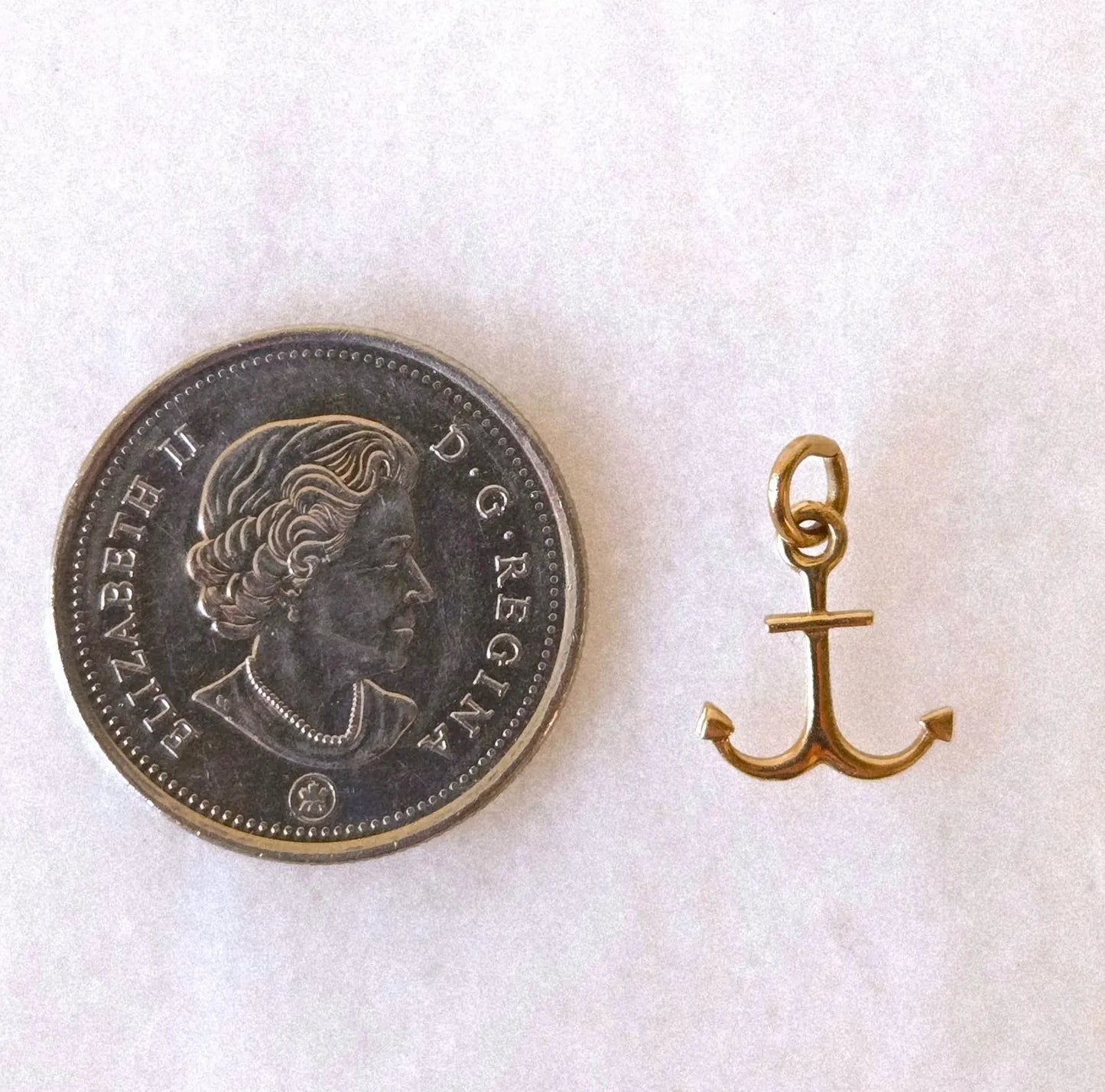 Vintage 10K Gold Anchor Pendant Charm