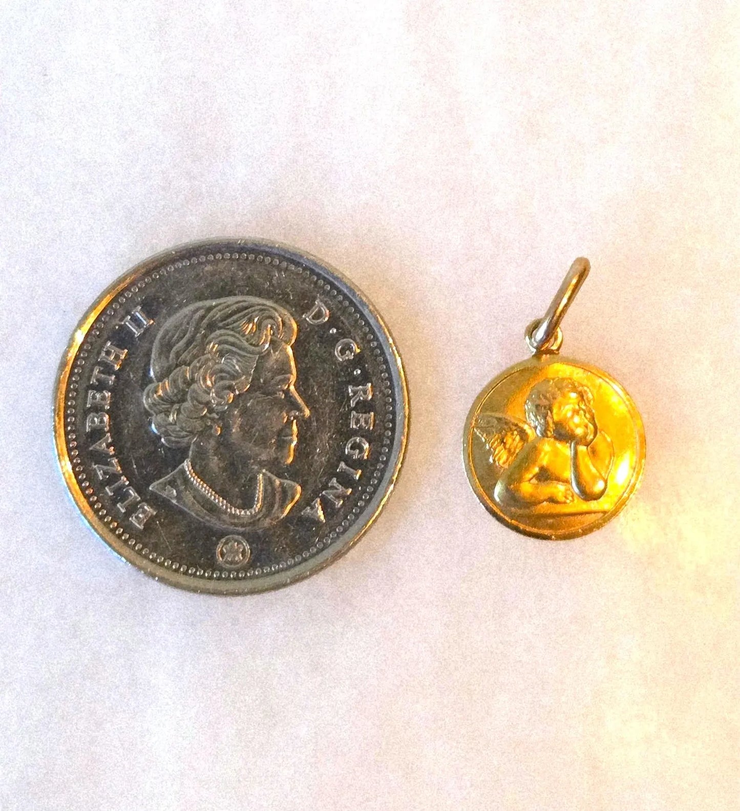 Vintage 10k Yellow Gold Cherub Angel Pendant Charm - Italian Hallmarks