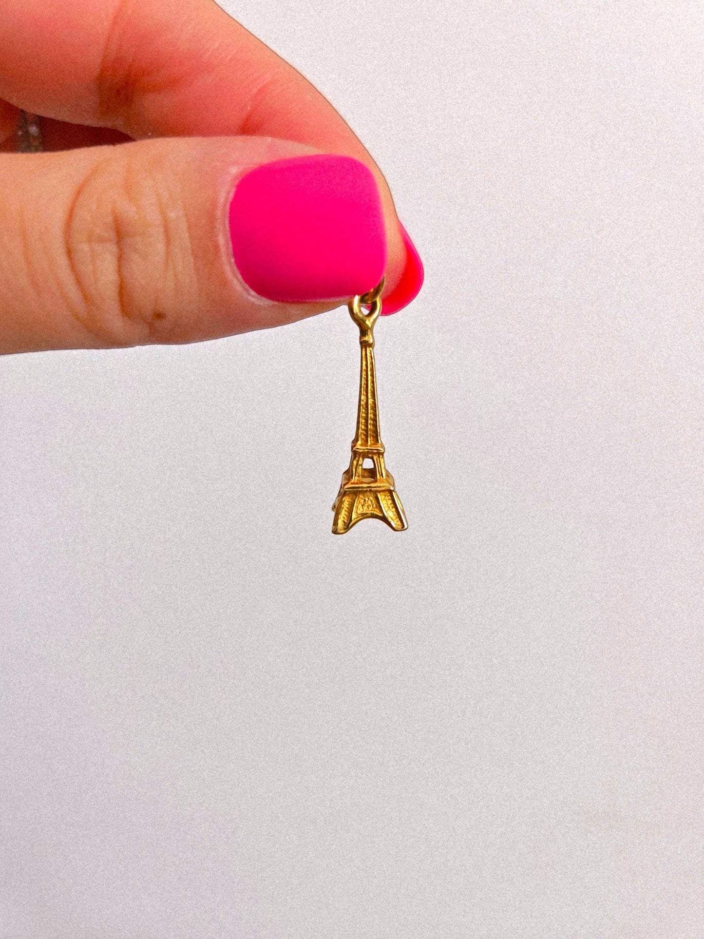 Vintage 9k Gold Paris Eiffel Tower Charm Pendant