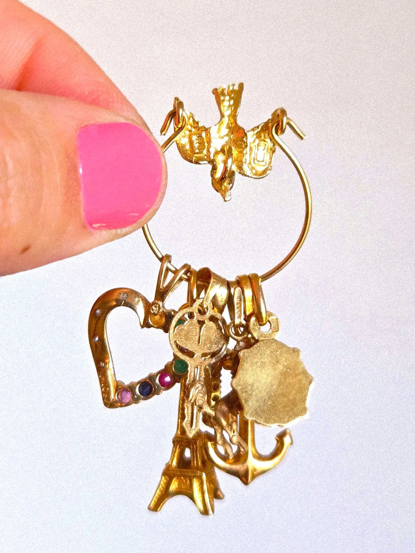 Vintage 10k Gold Bird 'Charm Holder' Pendant