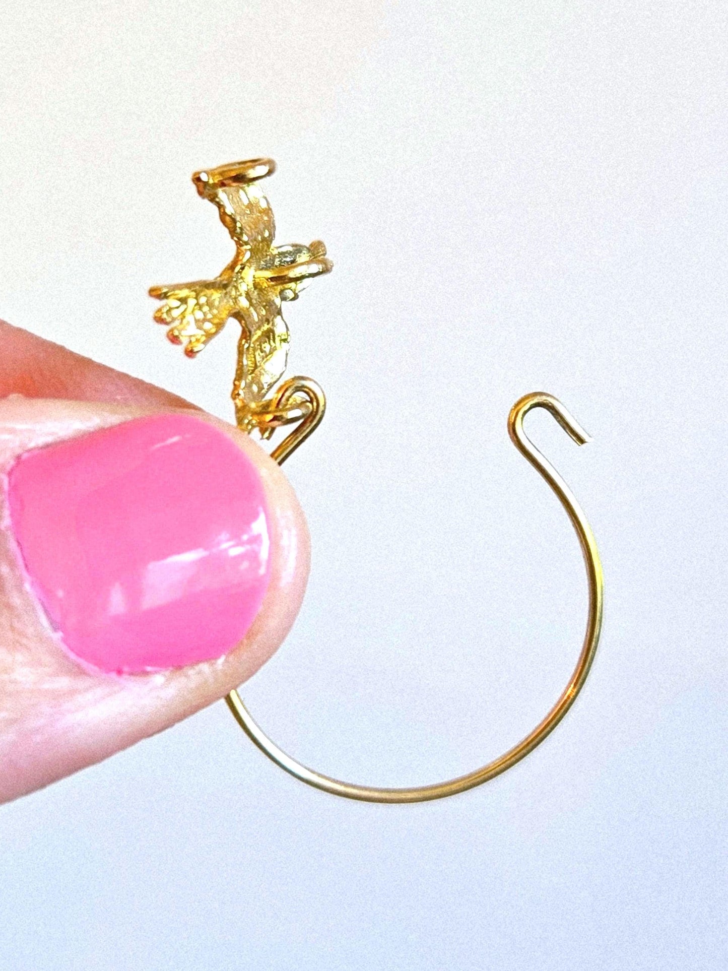 Vintage 10k Gold Bird 'Charm Holder' Pendant