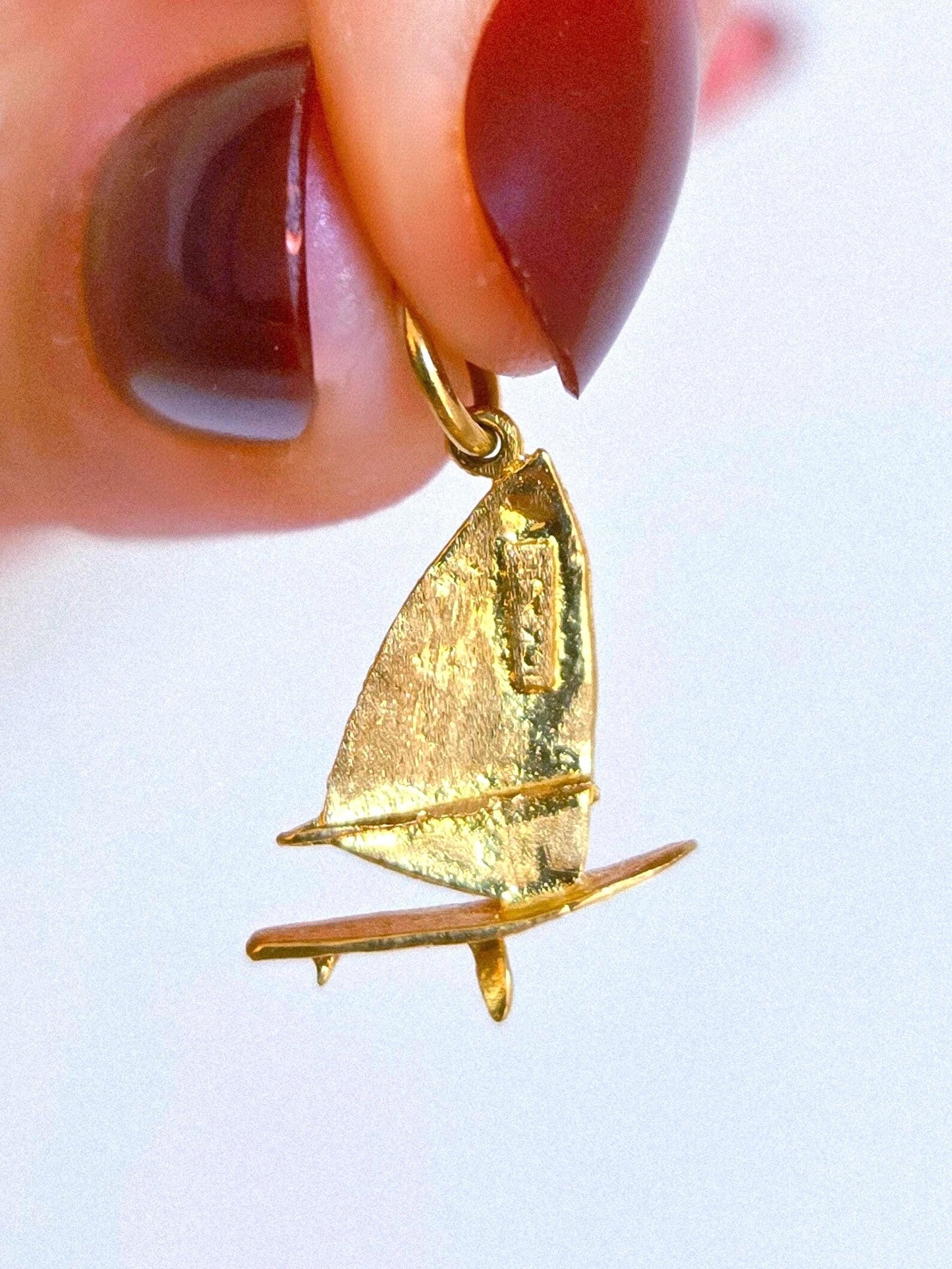 Vintage 10k Gold Sailboat Pendant Charm - Nautical, Sports