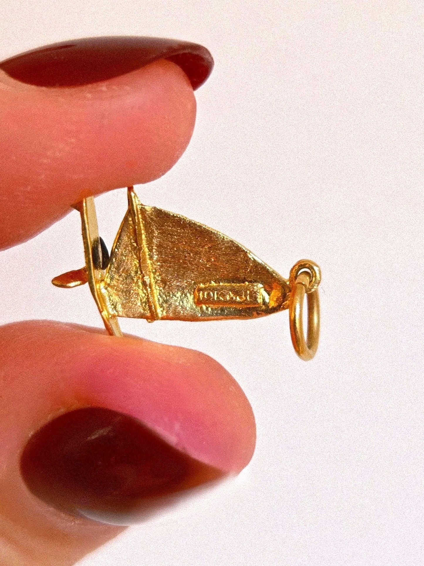 Vintage 10k Gold Sailboat Pendant Charm - Nautical, Sports