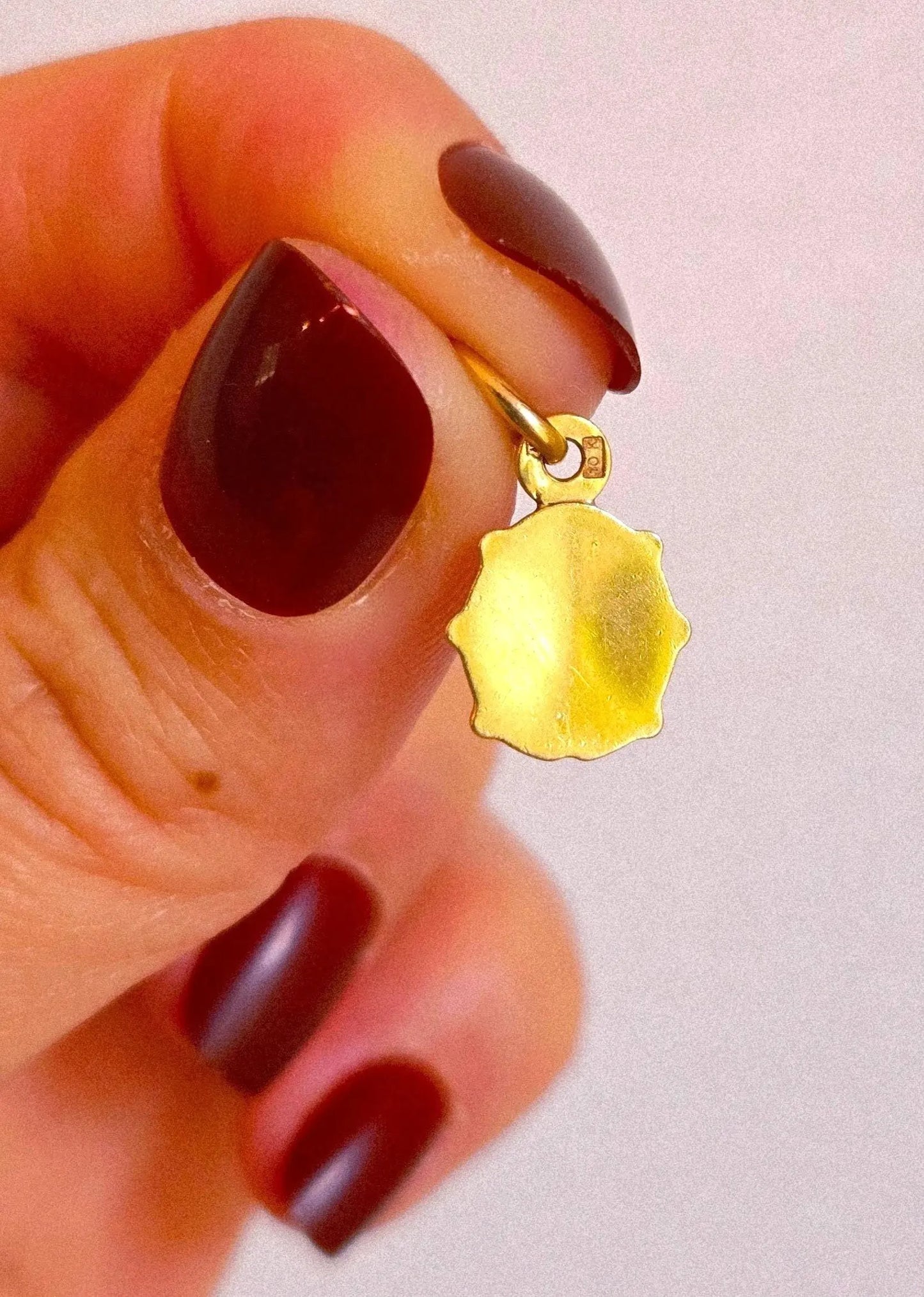 Vintage 10k Gold Ladybug Pendant Charm - Italian Hallmarks