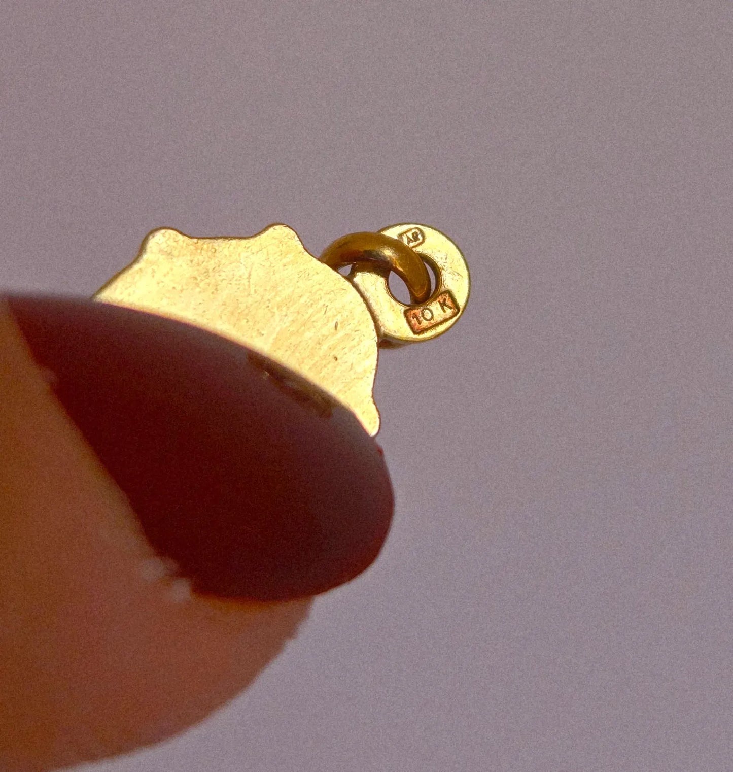Vintage 10k Gold Ladybug Pendant Charm - Italian Hallmarks