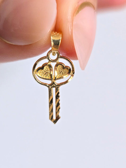 Vintage 10k Gold Key Pendant Charm