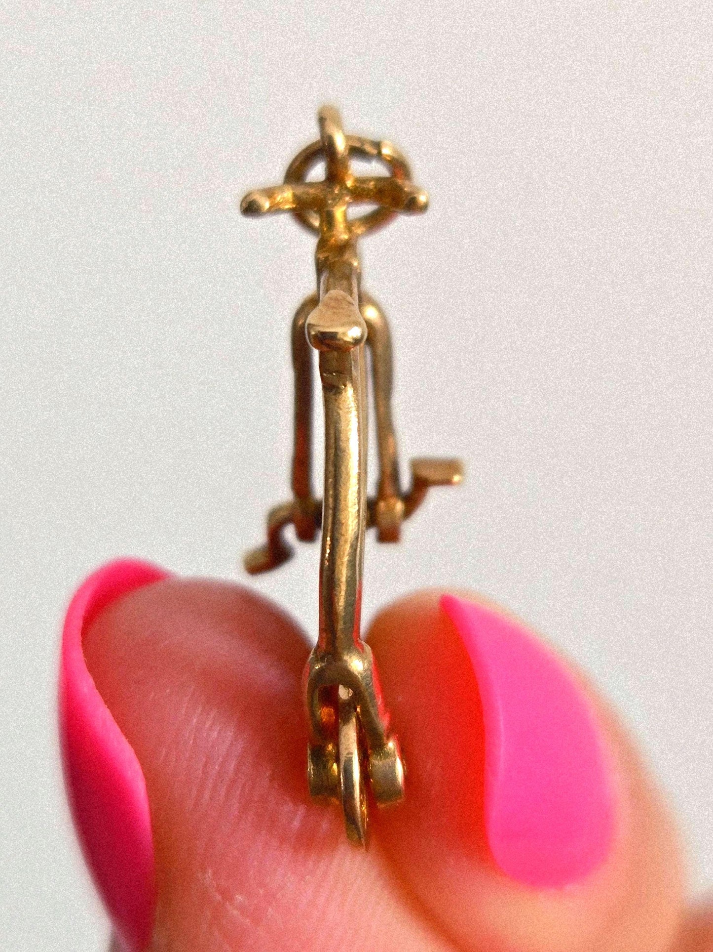 Vintage 9k Gold Penny Farthing Articulated Bicycle Charm Pendant 1966 - British Hallmarks
