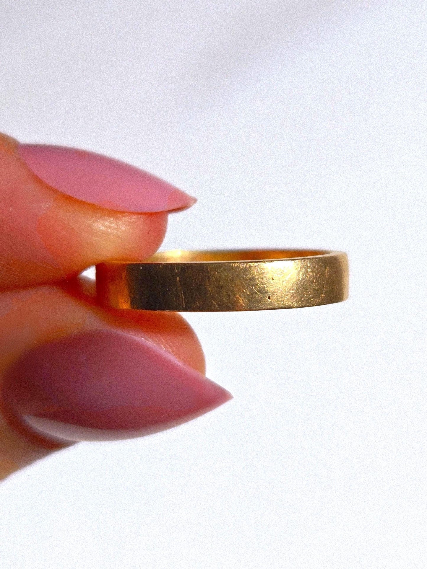 Vintage 14k Gold Band, Single Natural Diamond Ring- Size 6.25  Celestial Starburst