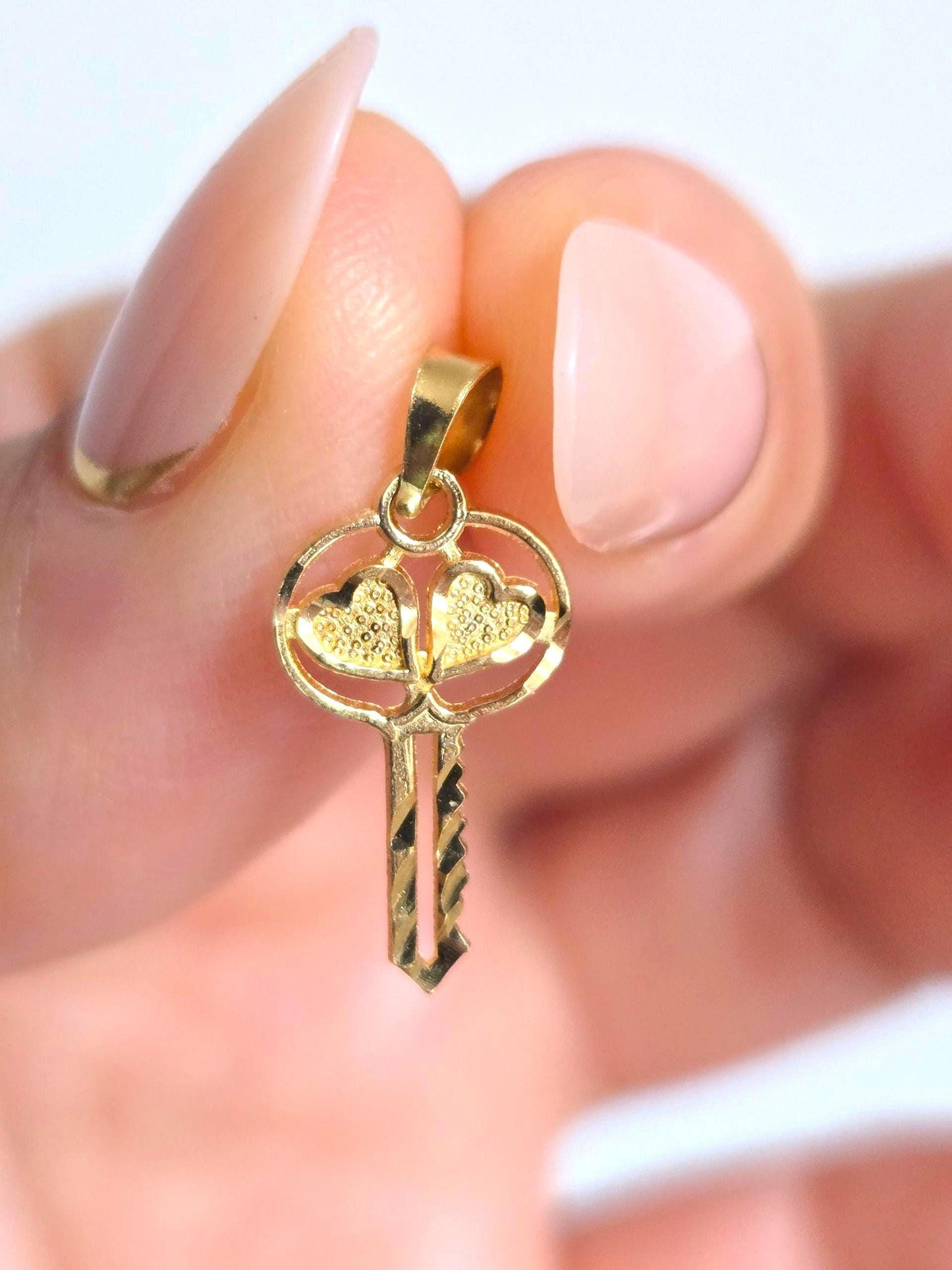 Vintage 10k Gold Key Pendant Charm