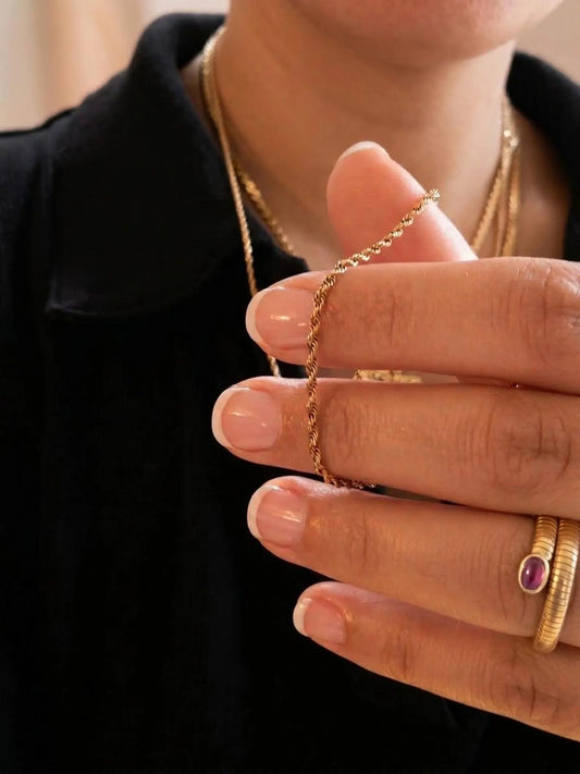 Vintage 10K Gold Rope Chain Necklace 30 Inch