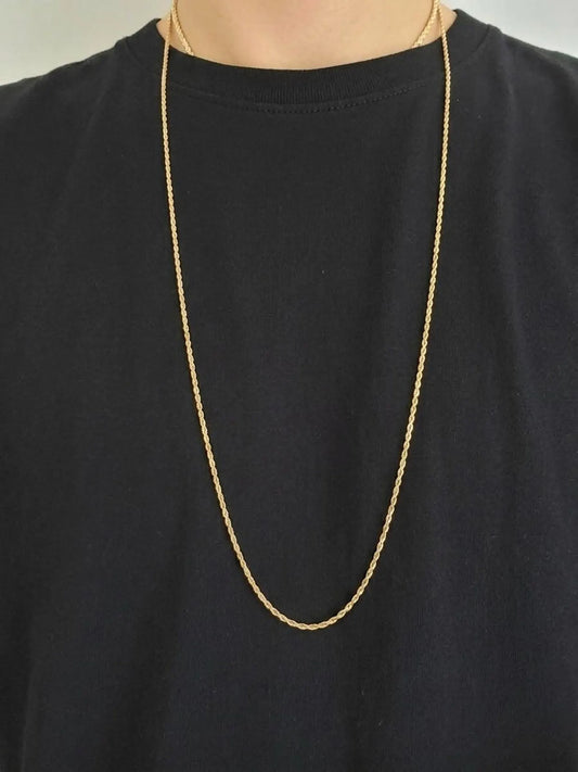 Vintage 10K Gold Rope Chain Necklace 30 Inch