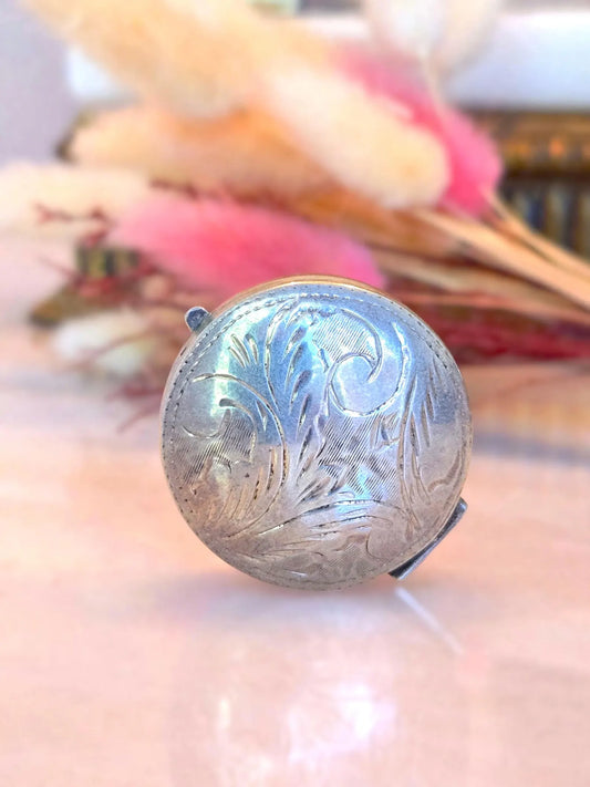 Vintage 1960s Shaped Sterling Silver 925 Trinket Box - Keepsake Jewelry Box