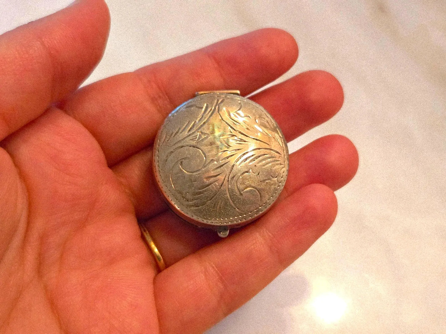 Vintage 1960s Shaped Sterling Silver 925 Trinket Box - Keepsake Jewelry Box